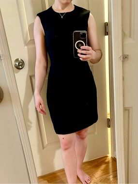 Theory Black Sleeveless Mini Sheath Dress